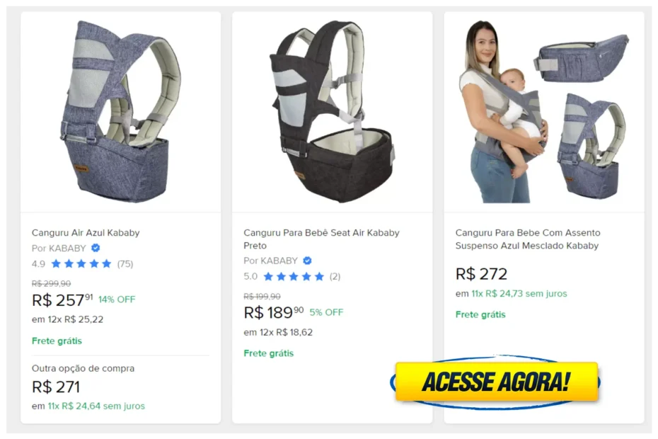 canguru para bebê seat air kababy